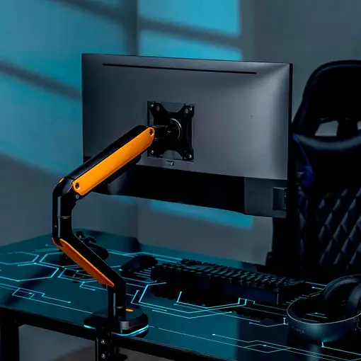 AISENS Soporte de Mesa RGB Gaming contrapeso giratorio e inclinable para Monitor/T