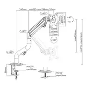 Gembird MA-DA1-02 soporte para monitor 81,3 cm (32") Escritorio Negro