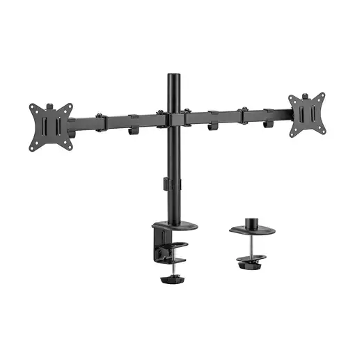 Equip Soporte de escritorio articulado para dos monitores de 17«-32», negro
