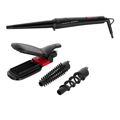 Rowenta Infinite Looks CF422L Rizador de pelo Caliente Negro, Rosa 48 W