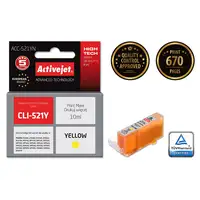Activejet Tinta ACC-521YN (repuesto Canon CLI-521Y; Supreme; 10 ml; amarillo)