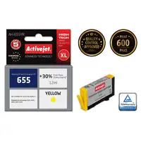 Activejet Tinta AH-655YR (reemplazo HP 655 CZ112AE; Premium; 12 ml; amarillo)
