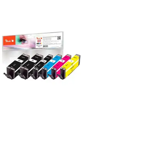 Peach 0F320134 cartucho de tinta 6 pieza(s) Compatible Rendimiento estándar Negro,