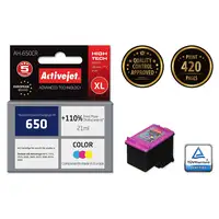 Activejet Tinta AH-650CR (repuesto HP 650 CZ102AE; Premium; 21 ml; color)