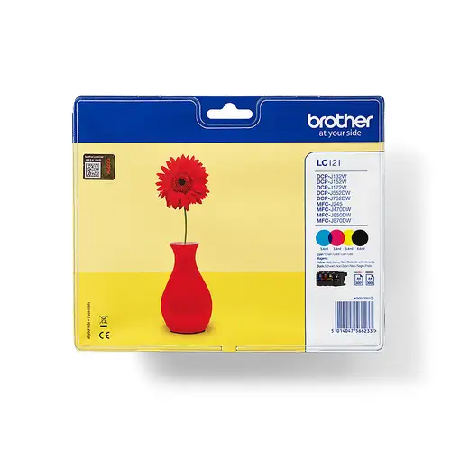 Brother LC121VALBPDR cartucho de tinta 4 pieza(s) Original Negro, Cian, Magenta, A