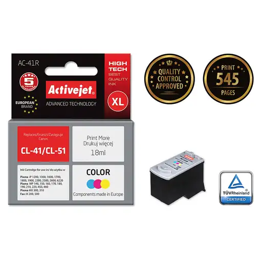 Activejet Tinta AC-41R (Canon CL-41 replacement; Premium; 18 ml; color)