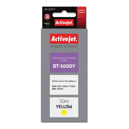 Activejet Tinta AB-5000Y (reemplazo de Brother BT-5000Y; Supreme; 50 ml; amarillo)