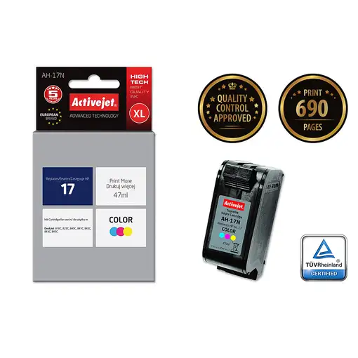 Activejet Tinta AH-17N (repuesto HP 17 C6625A; Supreme; 47 ml; color)