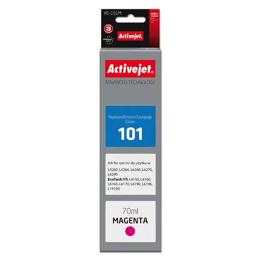 Activejet Tinta AE-101M Botella de tinta para impresora Epson, recambio Epson 101;