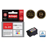 Activejet Tinta AC-511R (Canon CL-511 replacement; Premium; 12 ml; color)