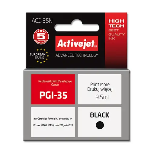 Activejet ACC-35N (repuesto para Canon PGI-35; Supreme; 9,5 ml; negro)
