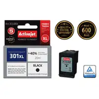 Activejet Tinta AH-301BRX (repuesto HP 301XL CH563EE; Premium; 20 ml; negro)
