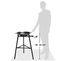 Set Paellero Gas 40cm+Paellera 46cm 12 Raciones +Soporte 3 Patas Kit MEDIUM Briebe