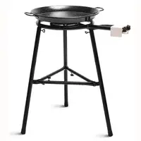 Set Paellero Gas 40cm+Paellera 46cm 12 Raciones +Soporte 3 Patas Kit MEDIUM Briebe