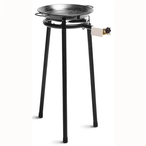 Set Paellero Gas 30cm +Paellera38cm 8 Raciones +Soporte 3 Patas, Kit, MINI Briebe