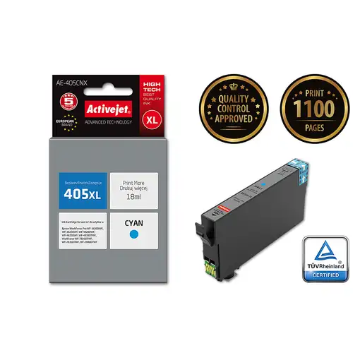 Activejet Tinta AE-405CNX (reemplazo Epson 405XL C13T05H24010; Supreme; 18ml; azul