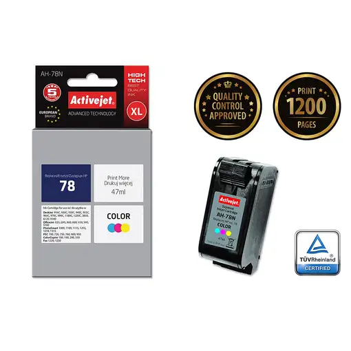 Activejet Tinta AH-78N (repuesto HP 78 C6578D; Supreme; 47 ml; color)
