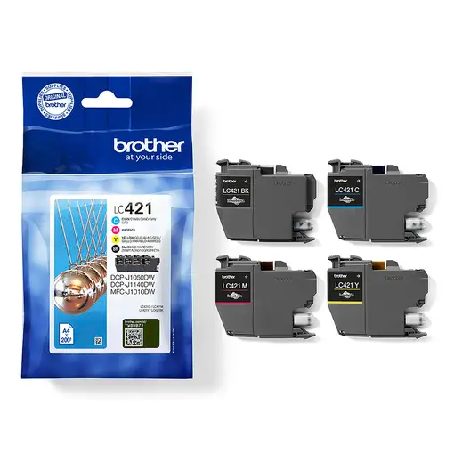 Brother LC421VALDR cartucho de tinta 4 pieza(s) Original Negro, Cian, Magenta, Ama