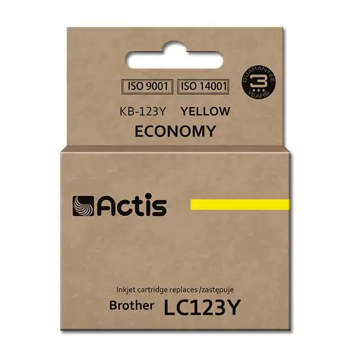 Actis Tinta KB-123Y (reemplazo de Brother LC123Y/LC121Y; Estándar; 10 ml; amarillo