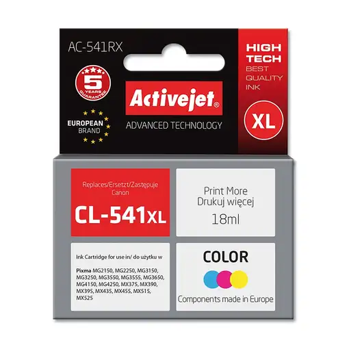 Activejet Tinta AC-541RX (Canon CL-541XL replacement; Premium; 18 ml; color)