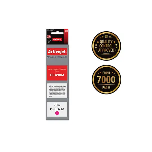 Activejet Tinta AC-G490M (reemplazo para Canon GI-490M; Supreme; 70 ml; rojo)