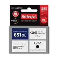 Activejet Tinta AH-651BRX (repuesto HP 651 C2P10AE; Premium; 20 ml; negro)