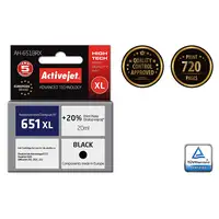 Activejet Tinta AH-651BRX (repuesto HP 651 C2P10AE; Premium; 20 ml; negro)