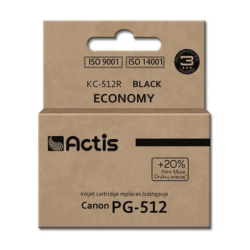 Actis Tinta KC-512R (reemplazo de Canon PG-512; estándar; 15 ml; negro)