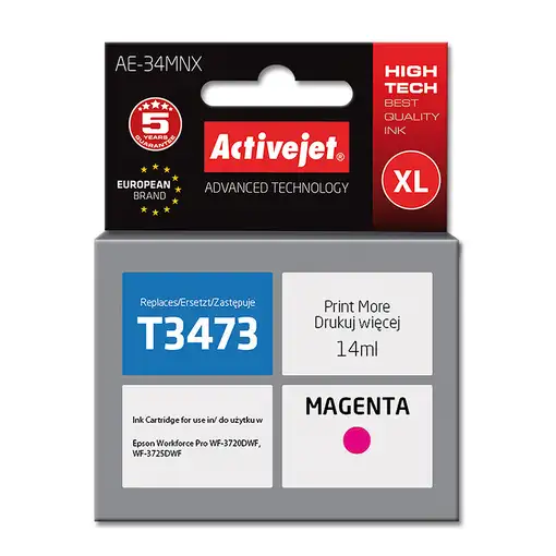 Activejet Tinta AE-34MNX (recambio de la Epson 34XL T3473; Supreme; 14 ml; roja)