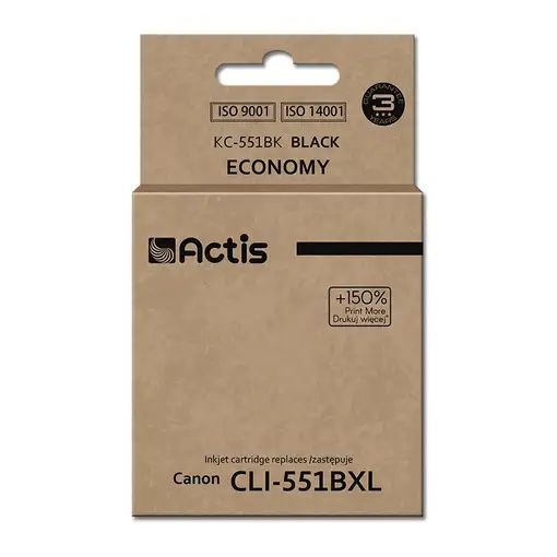 Actis Tinta KC-551Bk (Canon CLI-551BK de repuesto; estándar; 12 ml; negra)