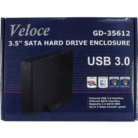 Inter-Tech Veloce GD-35612 Negro 3.5" USB con suministro de corriente