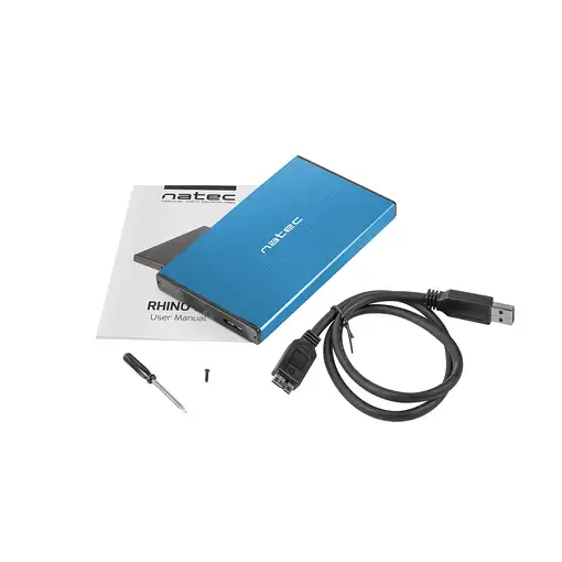 NATEC Rhino GO Carcasa de disco duro/SSD Azul 2.5"