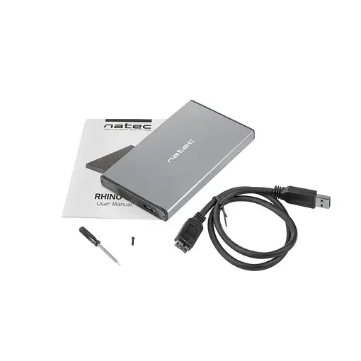 NATEC Rhino GO Carcasa de disco duro/SSD Gris 2.5"