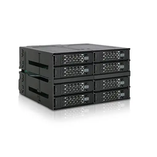 Icy Dock MB508SP-B panel bahía disco duro 2x 5,25" Panel de instalación Negro