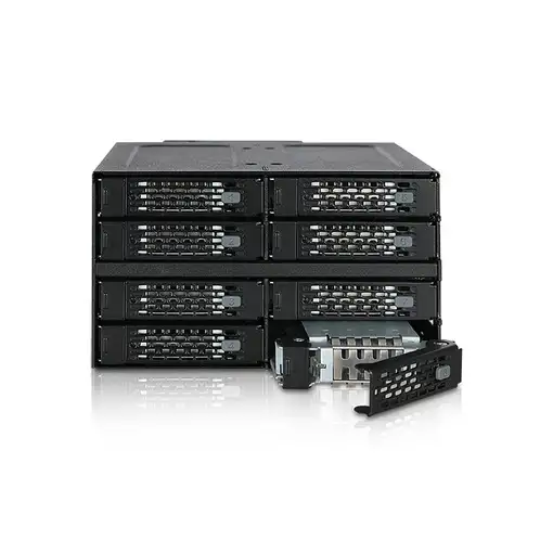 Icy Dock MB508SP-B panel bahía disco duro 2x 5,25" Panel de instalación Negro