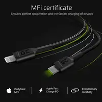 Green Cell KABGC07 cable de conector Lightning 1 m Negro