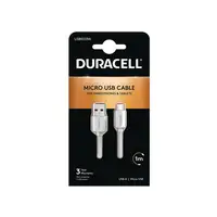 Duracell USB5013W cable USB 2.0 1 m USB A Micro-USB A Blanco
