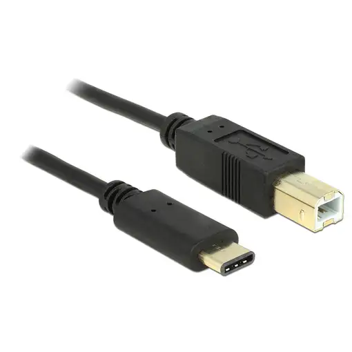 DeLOCK 2m, USB2.0-C/USB2.0-B cable USB USB B USB C Negro
