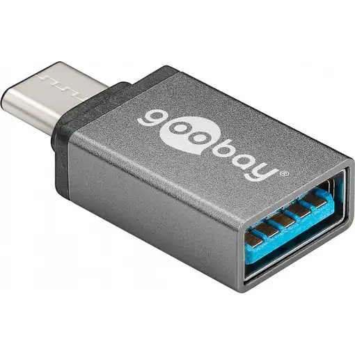 Goobay 56621 cambiador de género para cable USB-C USB 3.0 female (Type A) Gris