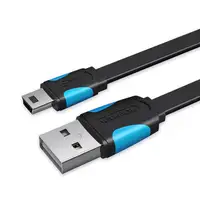 Vention Cable USB 2.0 VAS-A14-B100/ Mini USB Macho - USB Macho/ 1m/ Azul y Negro