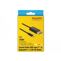 DeLOCK 83710 adaptador de cable de vídeo 2 m USB Tipo C DisplayPort Negro