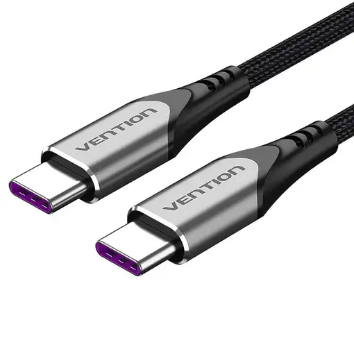 Vention Cable USB 2.0 Tipo-C 5A 100W TAEHF/ USB Tipo-C Macho - USB Tipo-C Macho/ 1