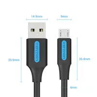 Vention Cable USB 2.0 COLBI/ USB Macho - MicroUSB Macho/ Hasta 60W/ 480Mbps/ 3m/ N