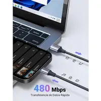 Ugreen 60126 cable USB 1 m USB C USB A Negro, Gris