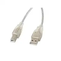 Lanberg CA-USBA-12CC-0018-TR cable USB USB 2.0 1,8 m USB B Transparente