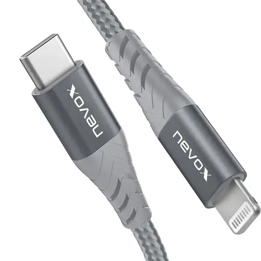 nevox 1886 cable de conector Lightning 2 m Gris, Plata