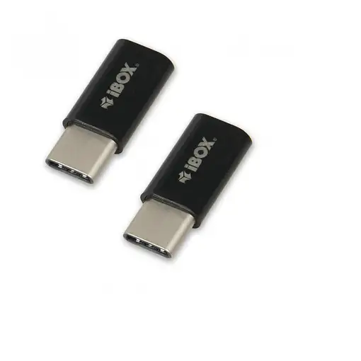 iBox IAMCS2 cambiador de género para cable USB C micro-USB Negro