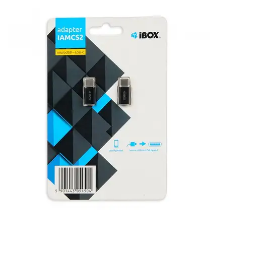 iBox IAMCS2 cambiador de género para cable USB C micro-USB Negro