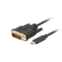 Lanberg CA-CMDV-10CU-0018-BK adaptador de cable de vídeo 1,8 m USB Tipo C DVI-D Ne