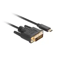 Lanberg CA-CMDV-10CU-0018-BK adaptador de cable de vídeo 1,8 m USB Tipo C DVI-D Ne
